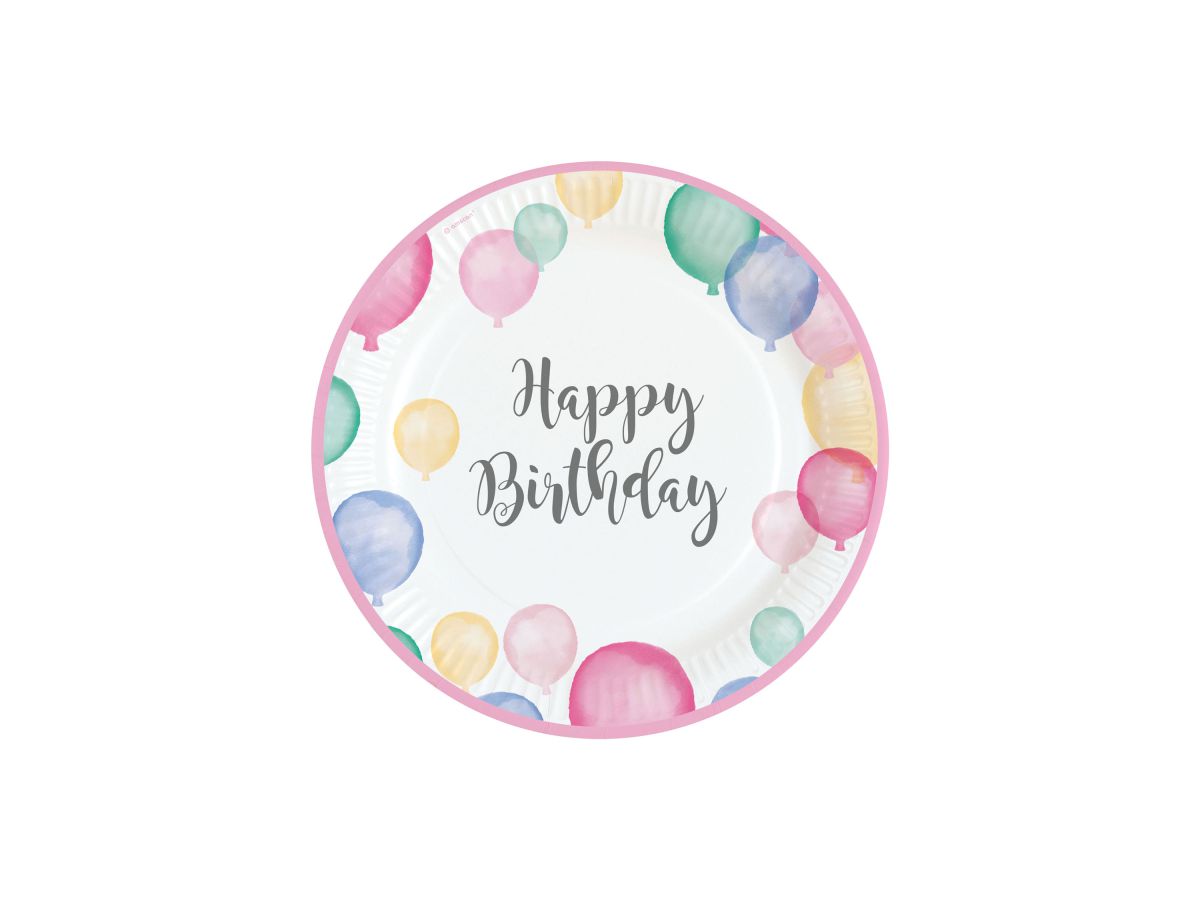 NEUTRAL Teller Happy Birthday 23cm 9903708-66 Pastel 8 Stück (0194099067959)