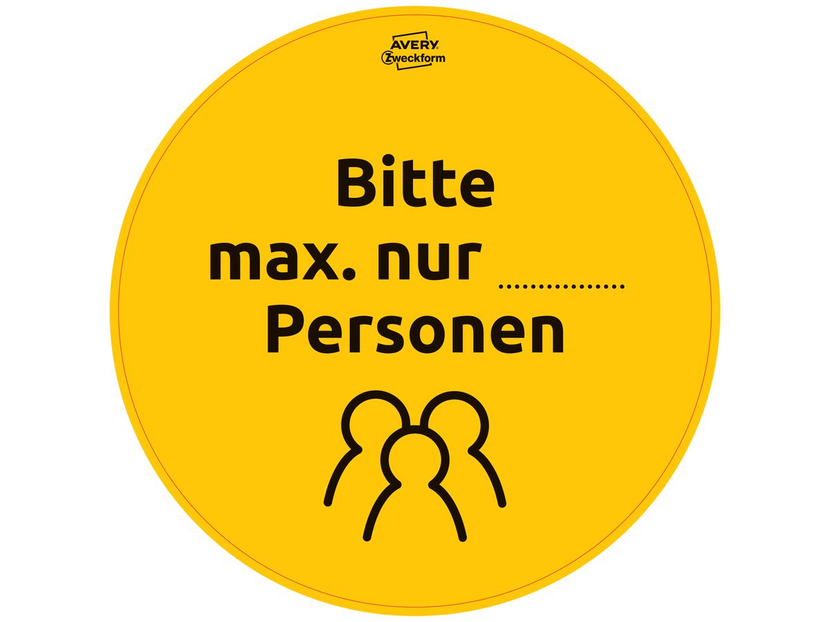 AVERY ZWECKFORM Hinweis-Aufkleber DE 20cm 49401 Set für Gastronomie 12 Stück (4004182494011)