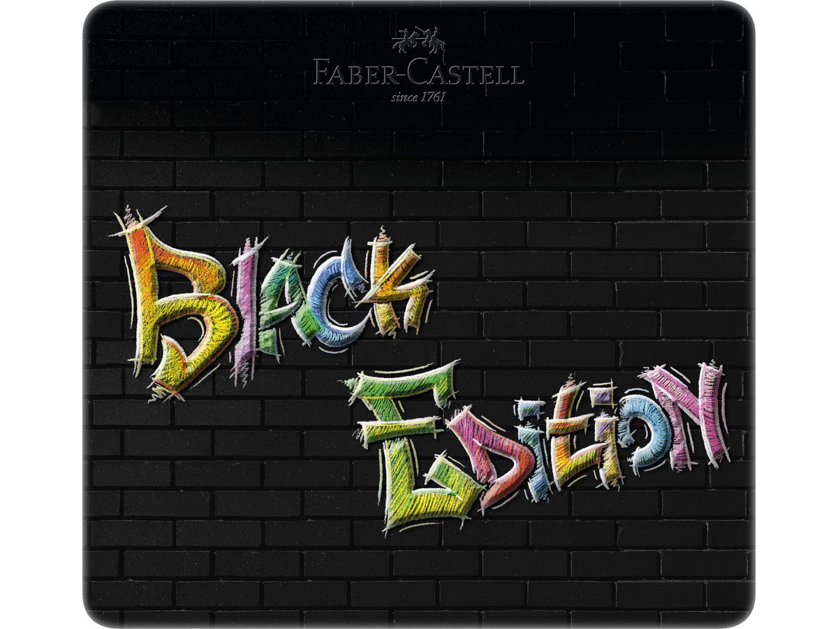 FABER-CASTELL Farbstifte Black Edition 116425 24 Farben, Metalletui (4005401164258)