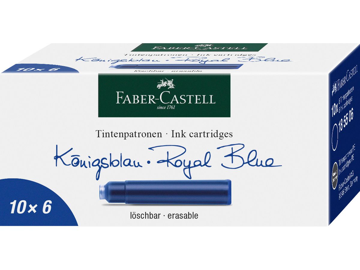FABER-CASTELL Tintenpatrone 185506 königsblau 6 Stück (4005401855064)