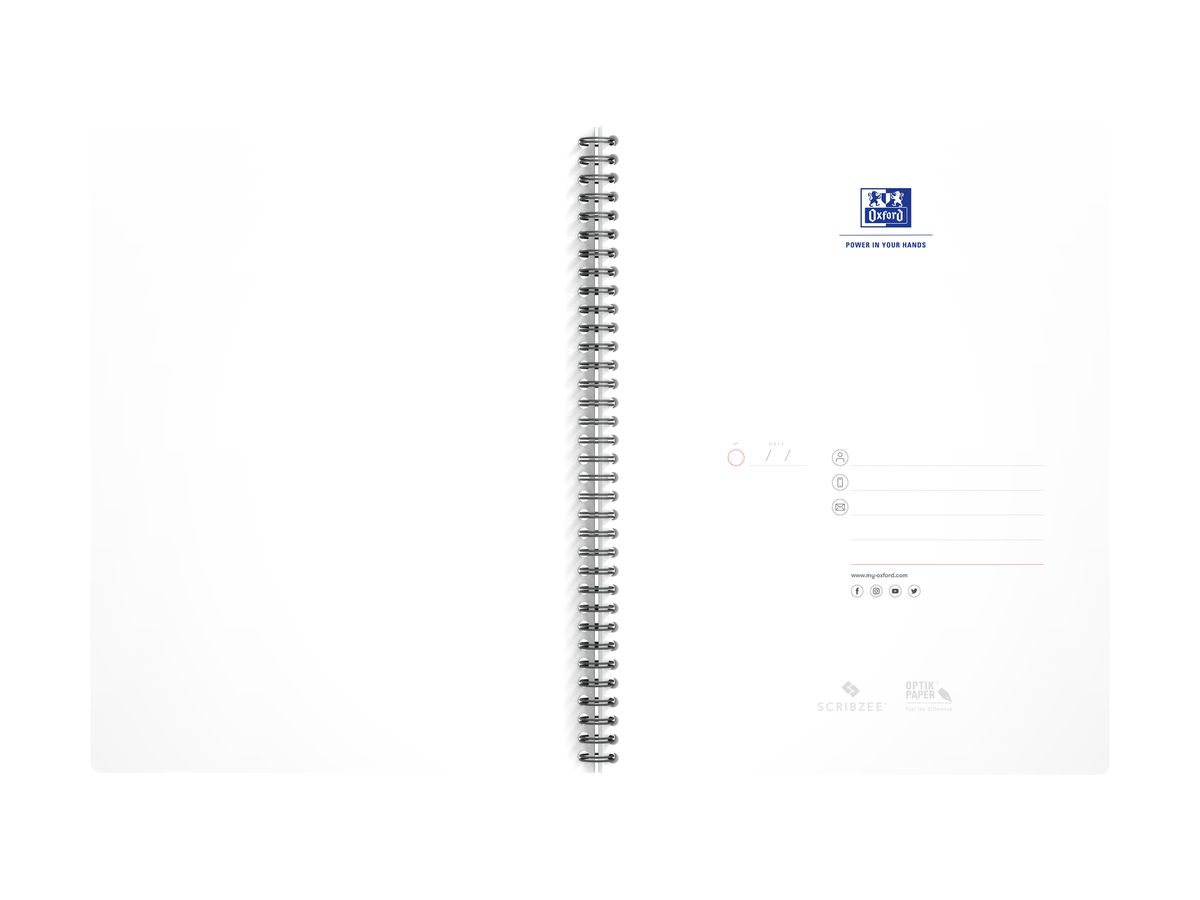 OXFORD Collegeblock A4+ 100104364 quadrillé 5mm, 90g 90 flls. (3020120022161)