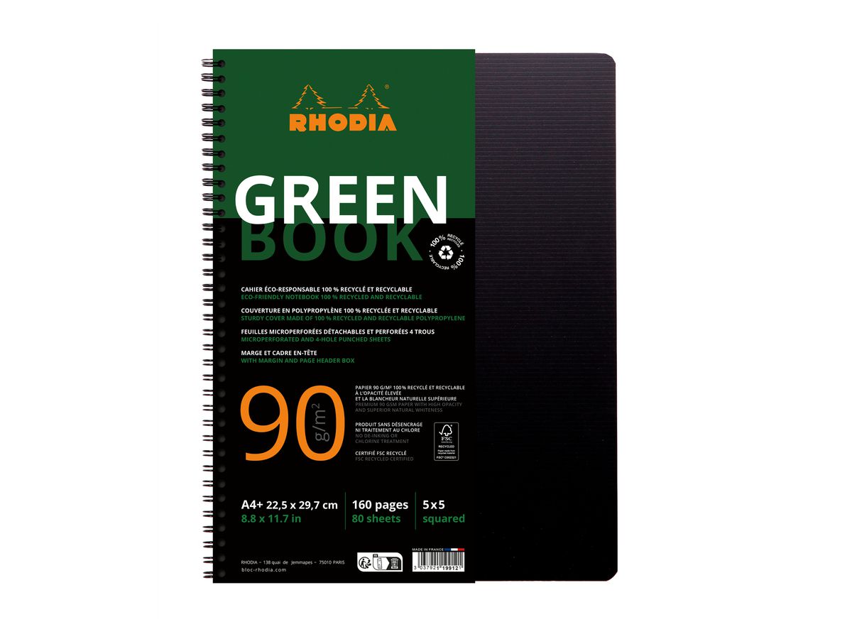 RHODIA Greenbook Taccuino A4 119912C spira.quad. 90g 160 f. (3037921199121)