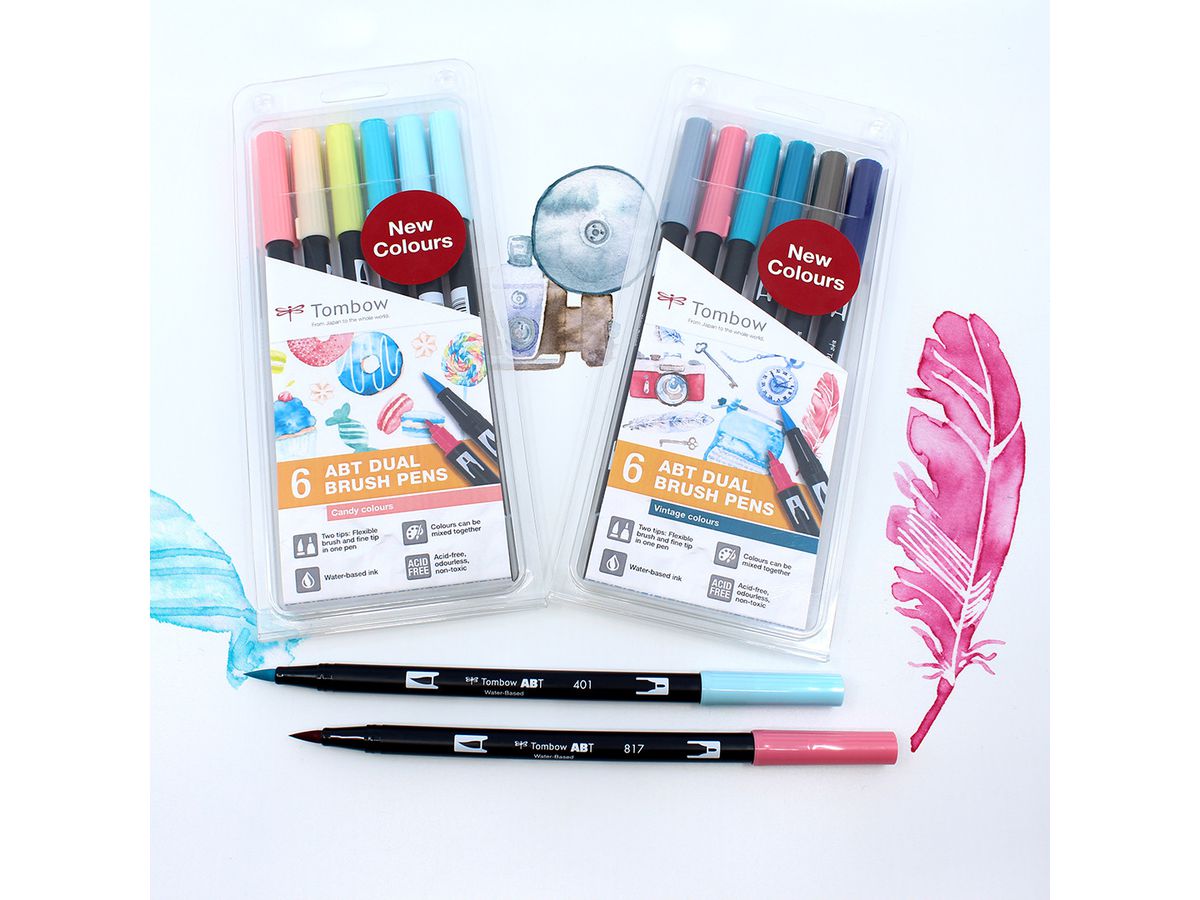 TOMBOW ABT Dual Brush Pen ABT-6P-4 Candy Colours 6 Stück (4003198104808)