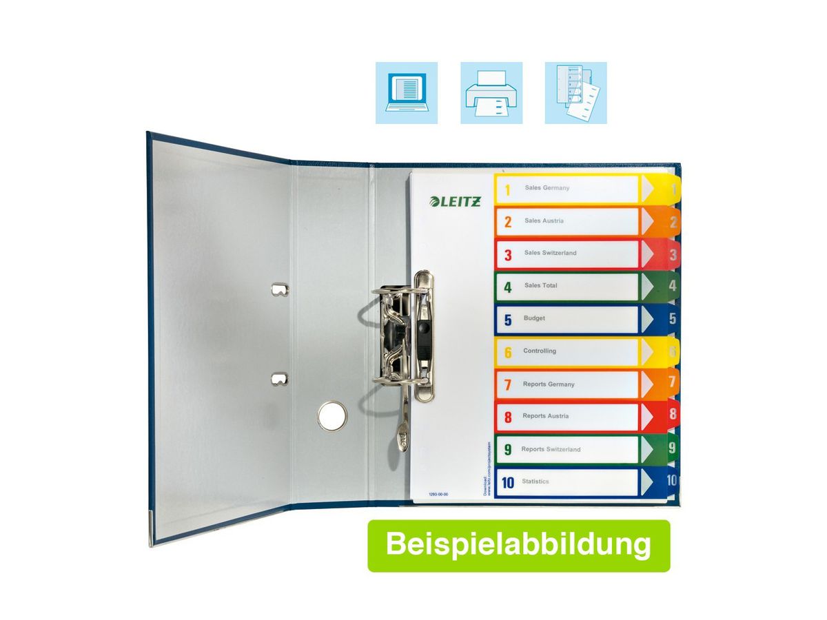 LEITZ Register PC-beschriftbar A4+ 12940000 mutlicolor 1-12 (4002432358489)