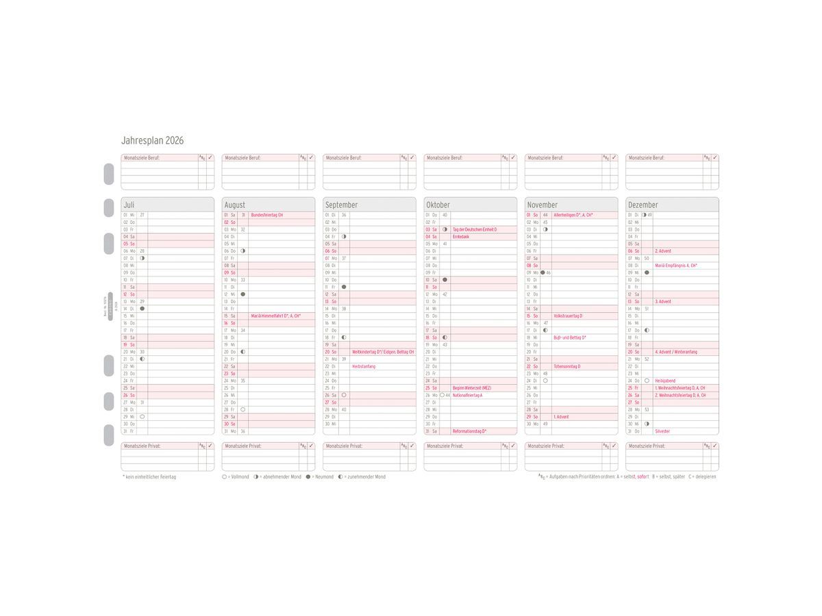 CHRONOPLAN Jahresplaner 2026 50276Z.26 6M/1S A5 (4004182088166)