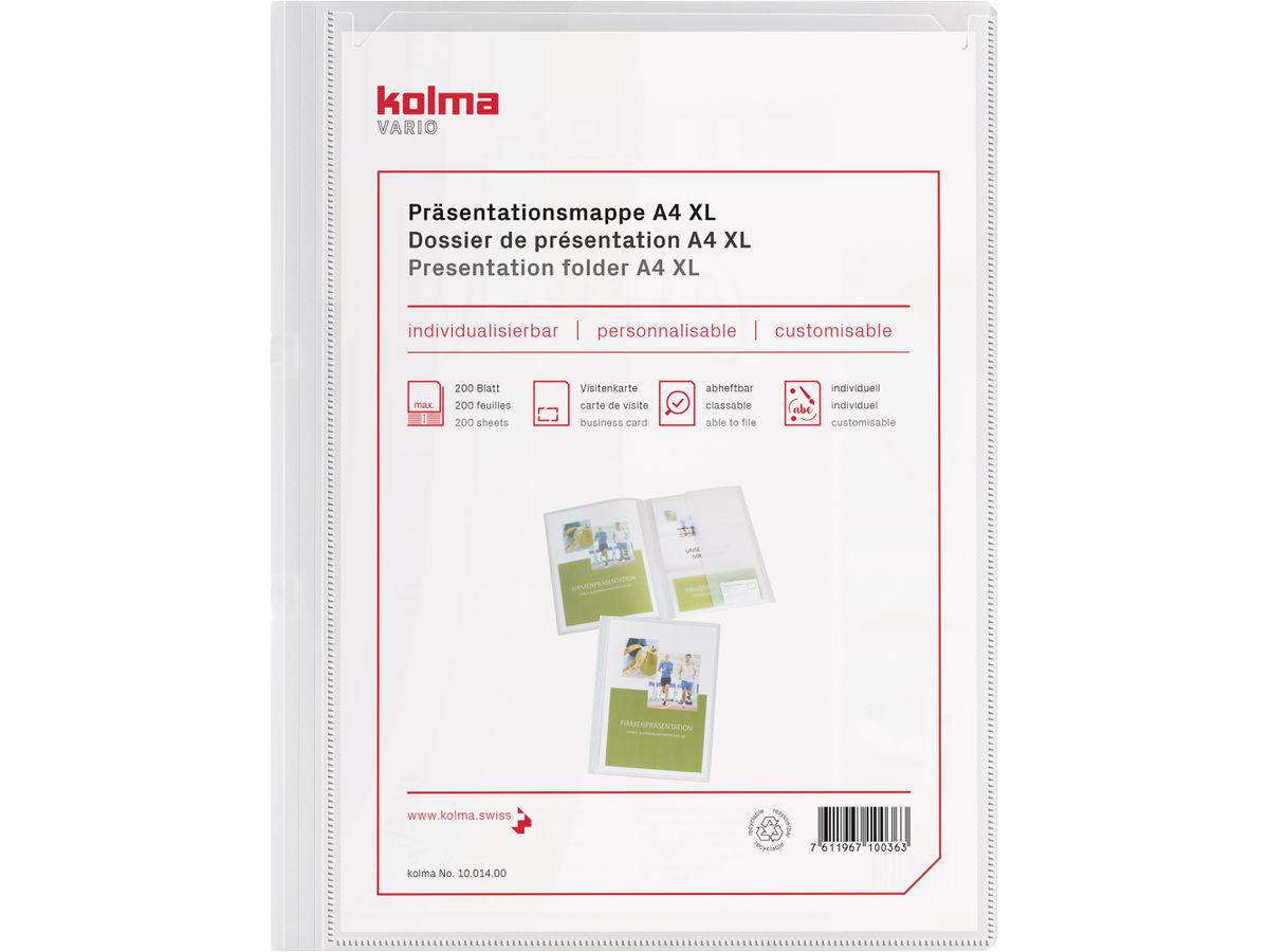 KOLMA Dossier de présent. Vario A4 10.014.00 transparent (7611967100363)