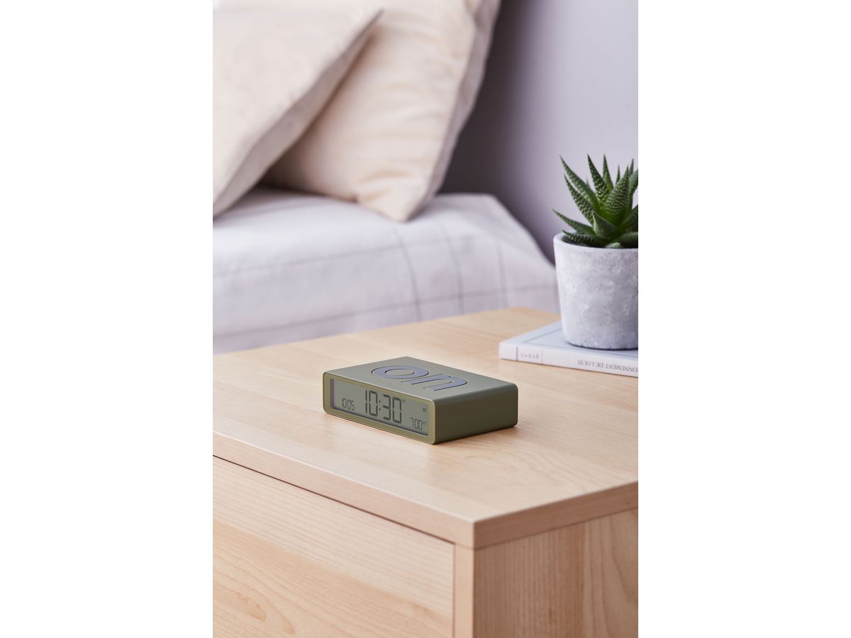 LEXON Wecker Flip Classic LR157K9 khaki, USB-C (3660491209435)