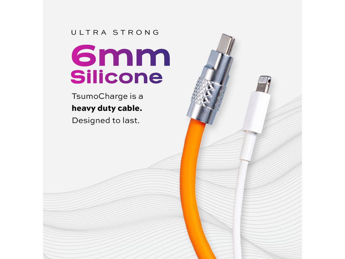 STATIK TSumoCharge 100W PUP-0126-ORG-CC-6FT Cable 1.8m, USB-C to C Orange (0810024053971)