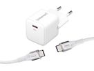 INTENSO Power Charger 30W GaN 1x USB-C 7803042 + Cable USB-C to USB C white (4034303034086)