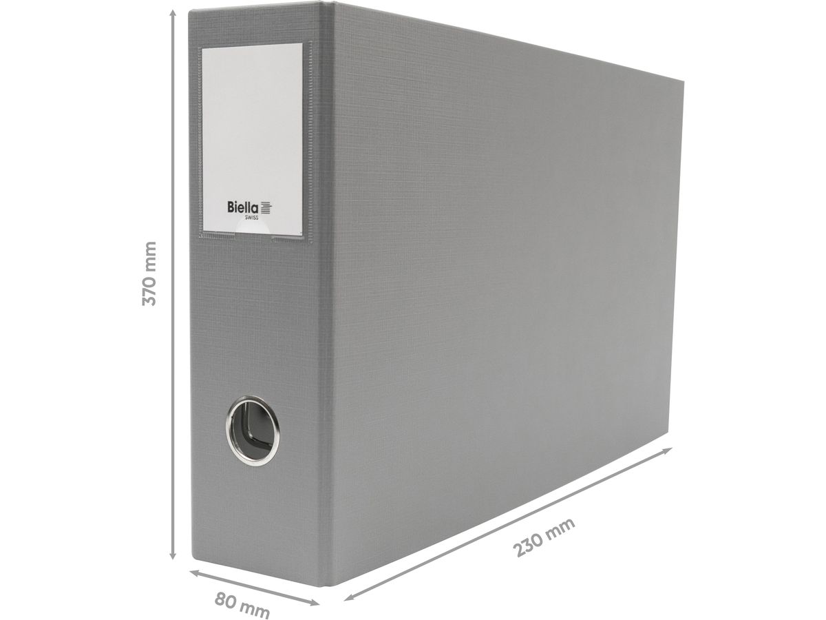 BIELLA Ordner 8cm 12045800U grau A4 quer (7611365202218)
