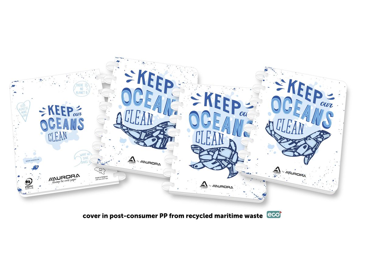 ADOC Cartella ad anelli A5 3011.2 bianco-blu, rigato 144 pagine (5411028032716)