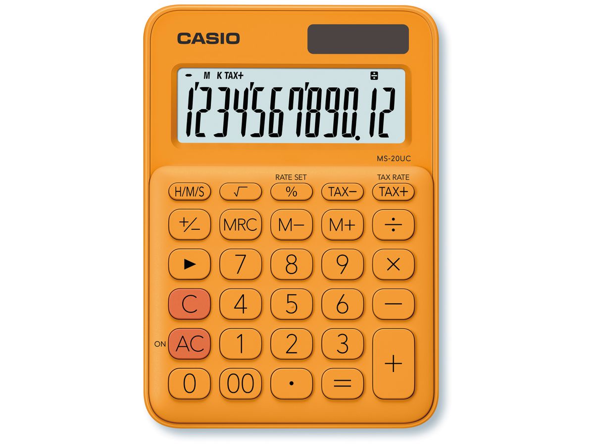 CASIO Calculatrice Mini MS-20UC-RG-S 12 chiffres orange (4549526700057)