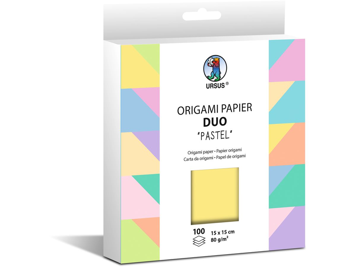 URSUS Faltblätter Duo 15x15cm 22885599F pastell 100 Blatt (4008525254164)