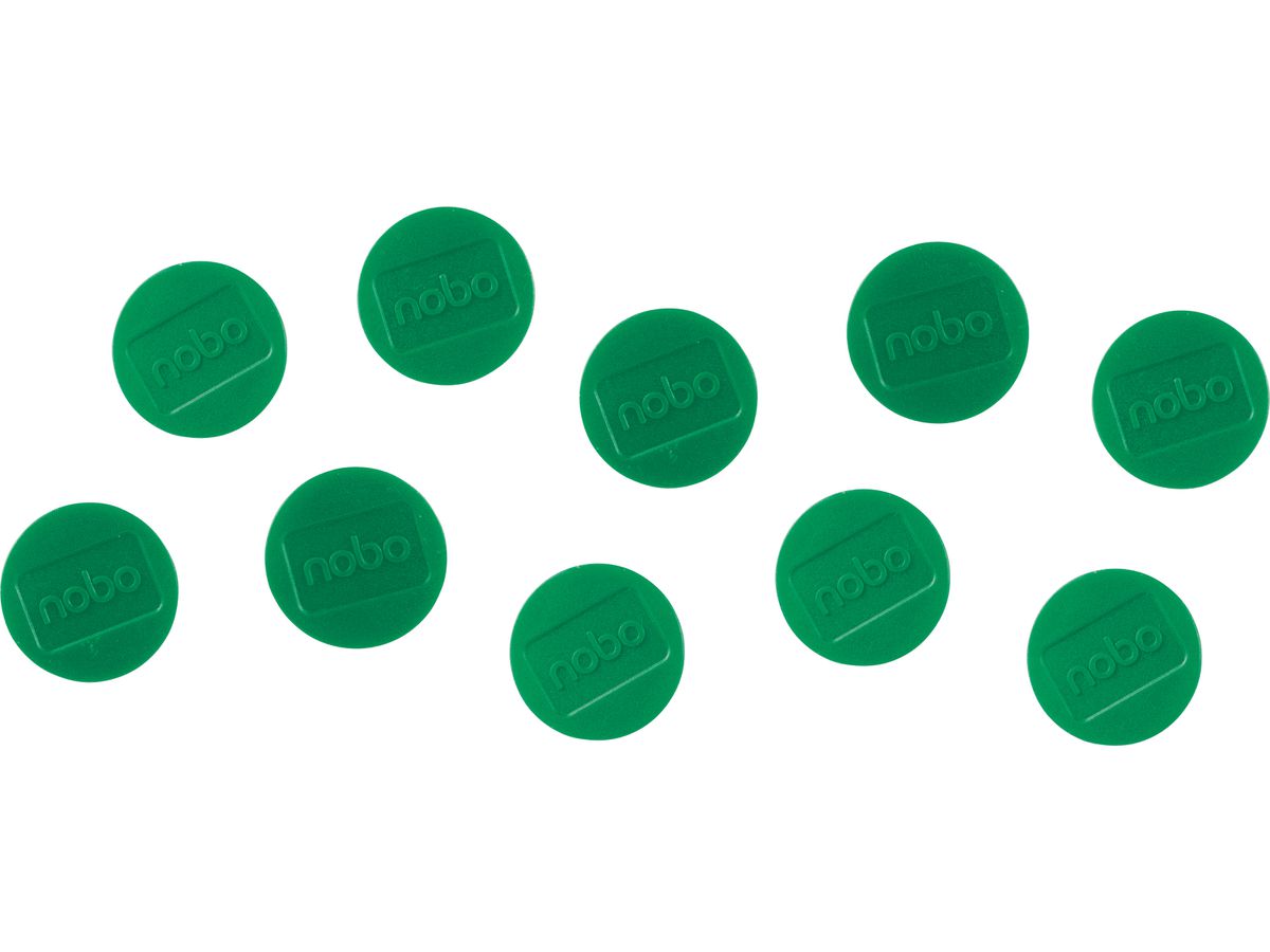NOBO Aimant ronde 38mm 1915317 vert 10 pcs. (5028252611398)