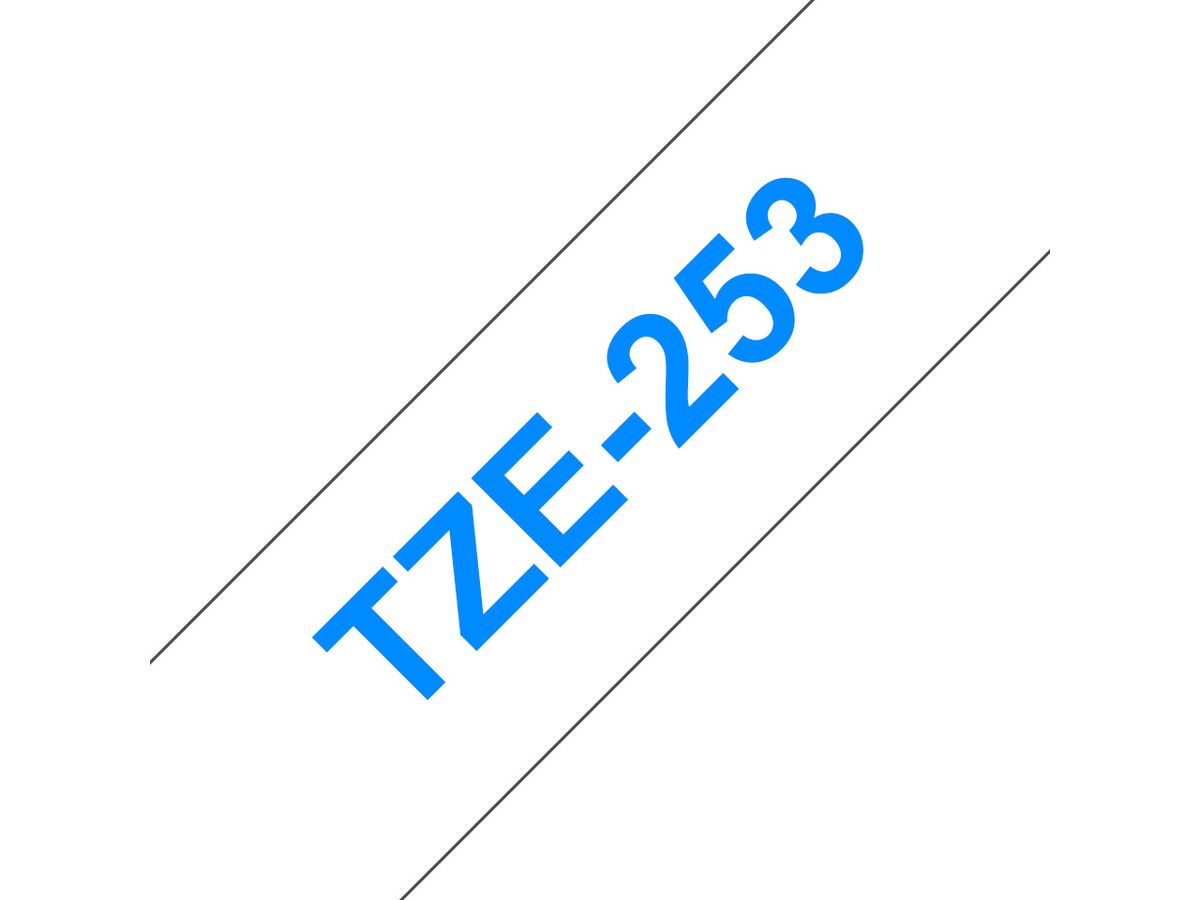 PTOUCH Ruban, laminé, bleu/blanc TZe-253 PT-2450DX 24 mm (4977766685498)