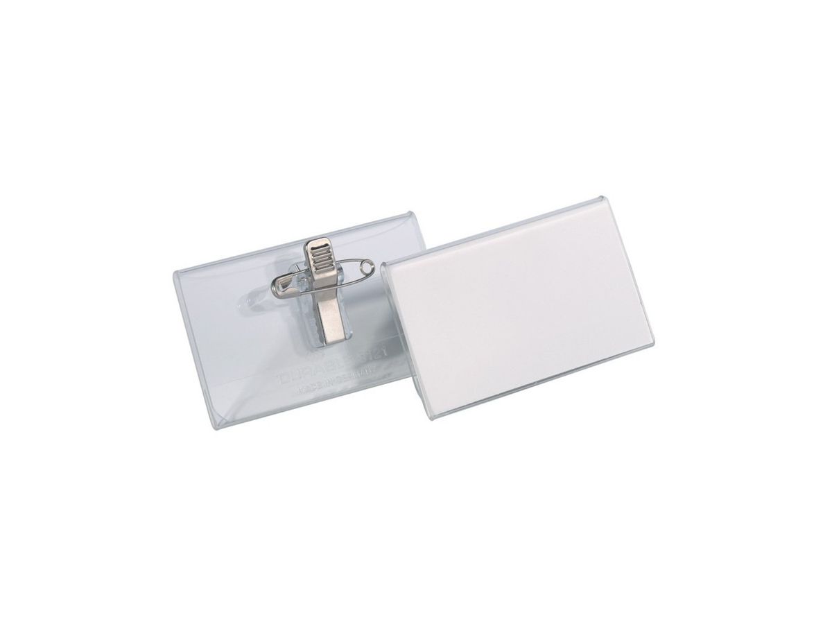 DURABLE Namenschild Kombiklemme 810119 transp., PVC, 54x90mm 50 Stk. (4005546810126)