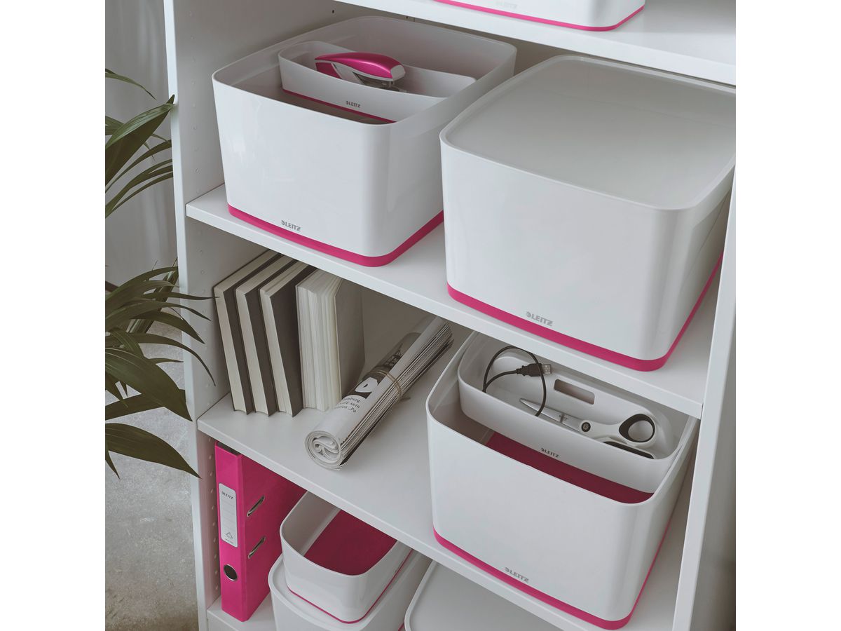 LEITZ MyBox L avec couvercle 18lt 52161023 blanc/pink (4002432116478)
