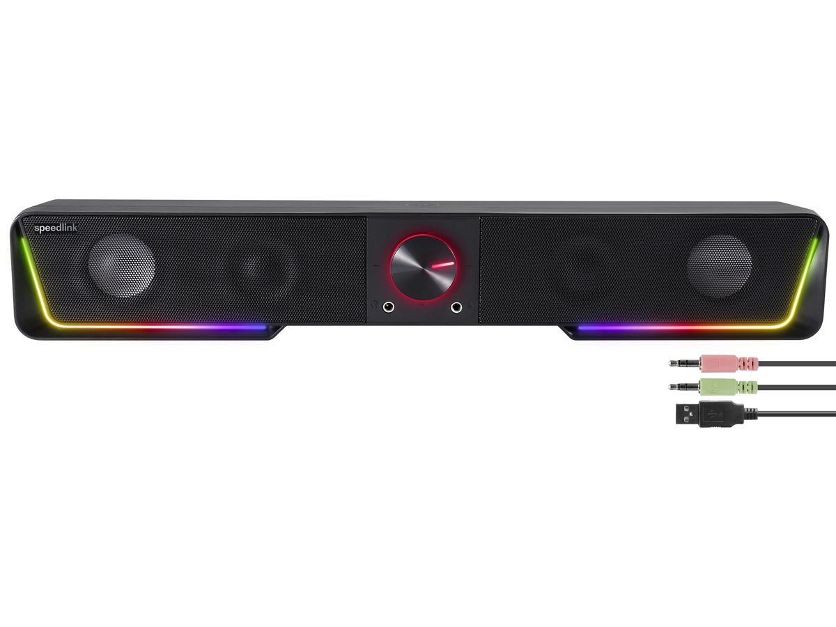 SPEEDLINK Gravity RGB Stereo Soundbar SL-830200-BK Black, Gaming Speaker (4027301813821)