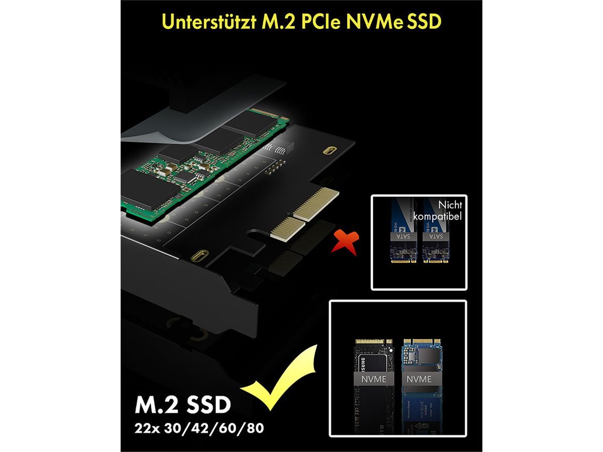 ICY BOX PCIe Karte mit KK, M.2 NVMe IB-PCI208-HS SSD zu PCIe 4.0 x4 (4250078171669)