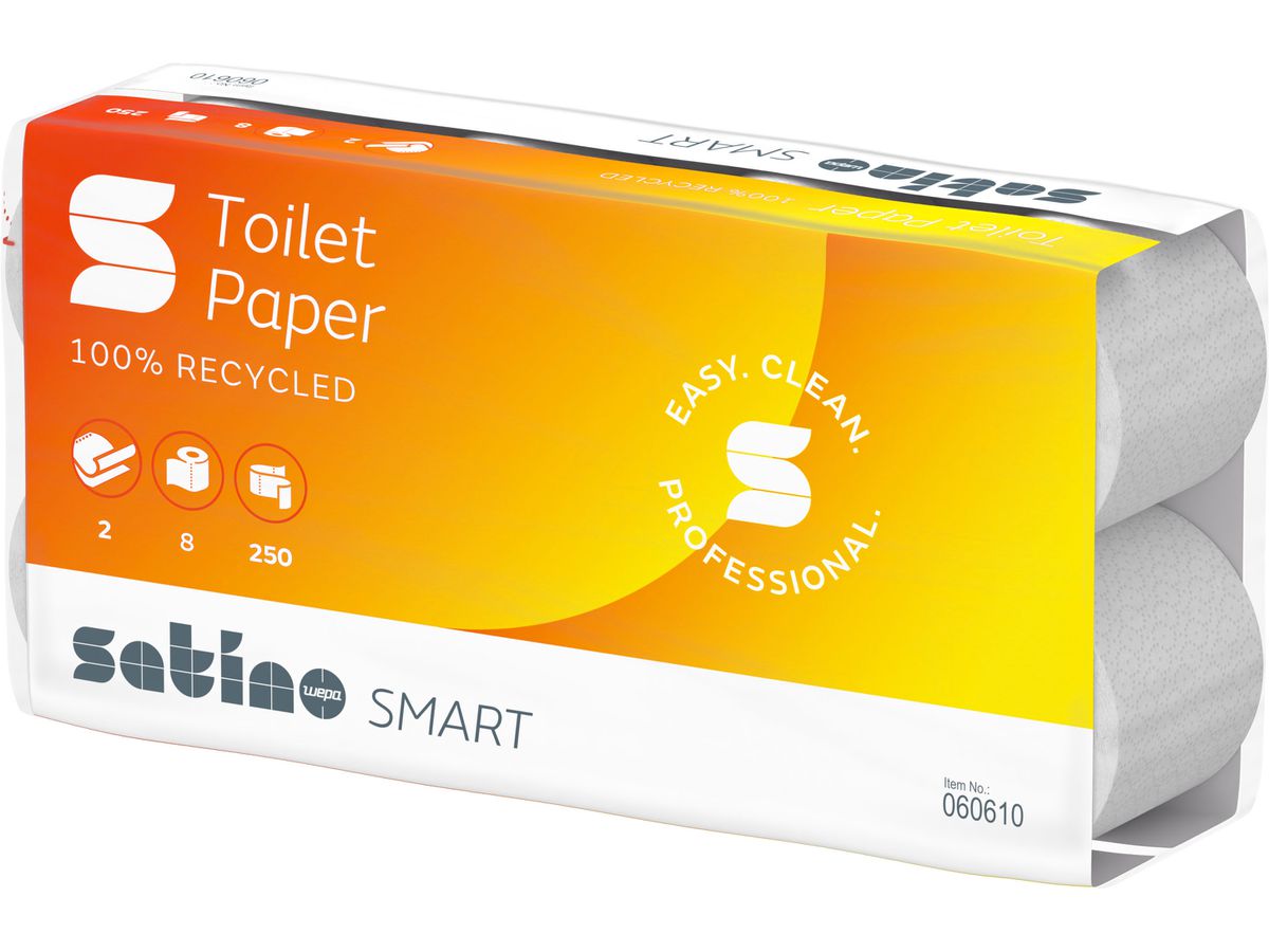 SATINO Toilettenpapier Satino Smart 60610 2-lagig, 8 Rollen 250 Blatt (4000735089307)