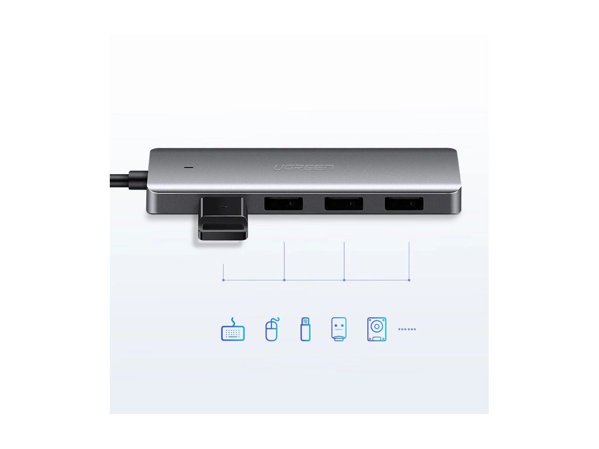 UGREEN USB 3.0 Hub 4-Port 50985 with USB-C Power Supply (6957303859856)
