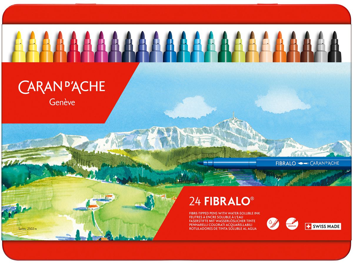 CARAN D'ACHE Penne fibra Fibralo M 185.324 24-colori ass. (7610186303241)