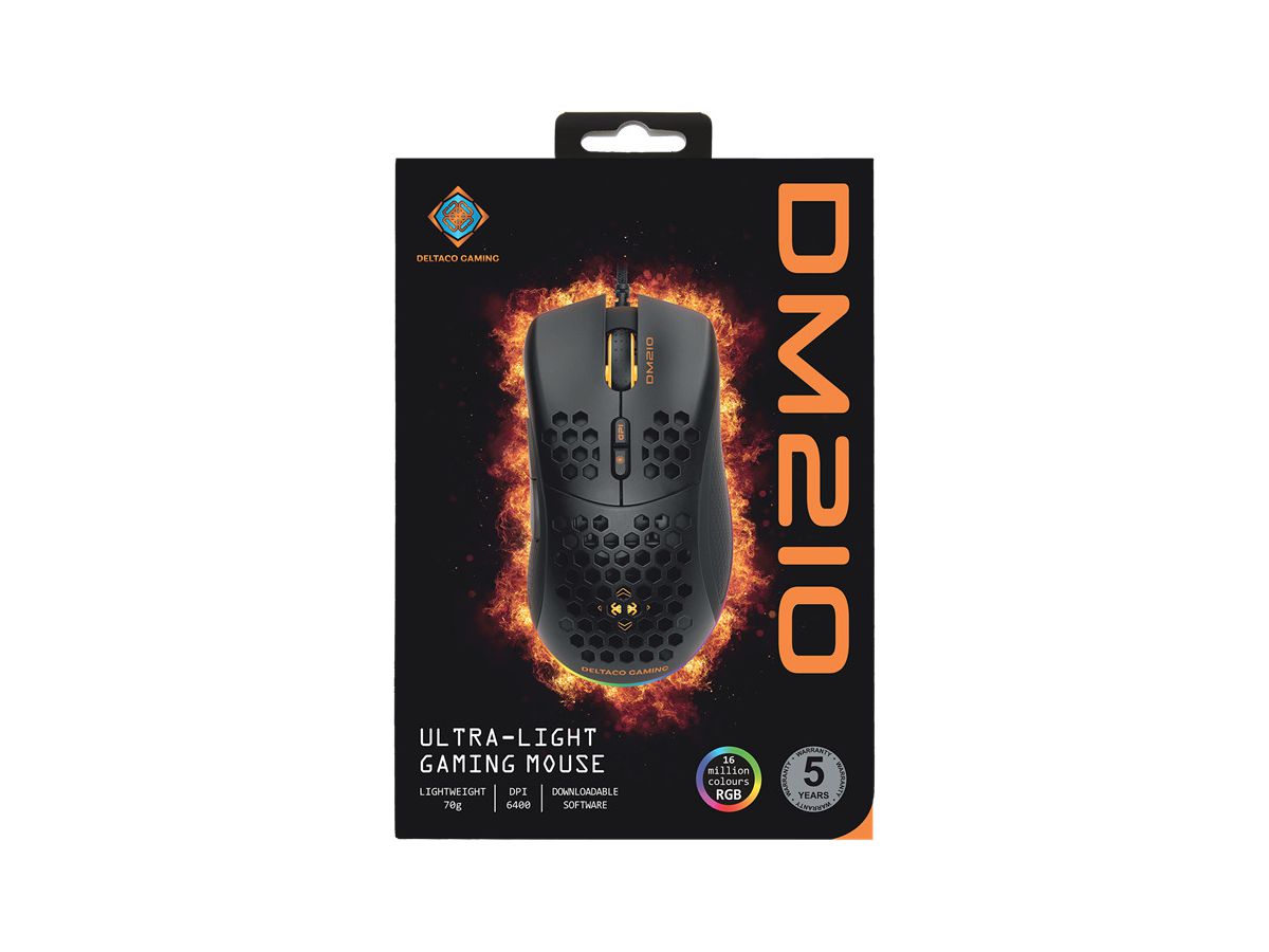 DELTACO Lightweight Gaming Mouse,RGB GAM-108 black, DM210 (7333048047021)