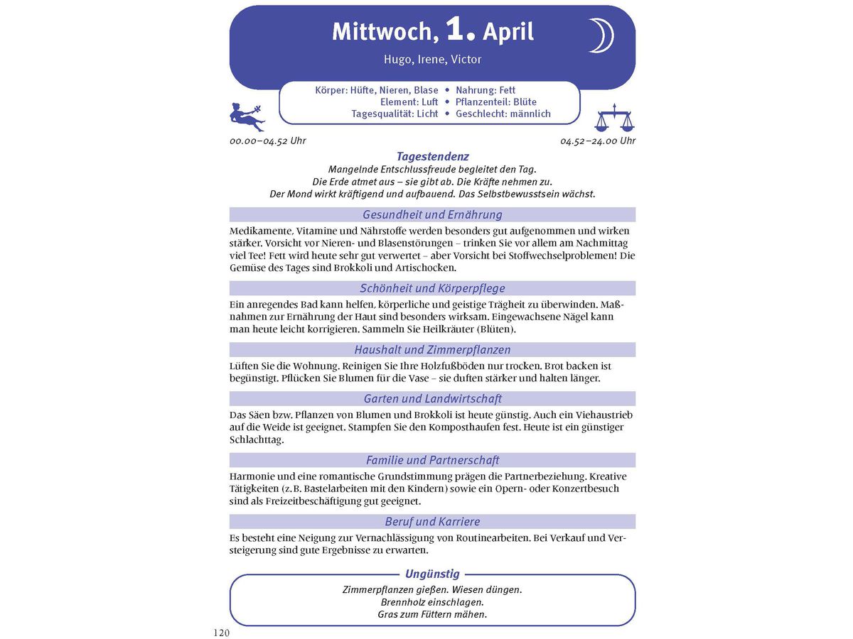 HEYNE Der grosse Mondkalender 2026 9783453239654 1T/1S DE 17x24cm (9783453239654)