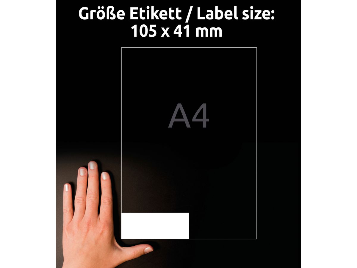 AVERY ZWECKFORM Universal-Etikett. 105x41mm 3477 weiss 1400 Stk./100 Blatt (4004182034774)