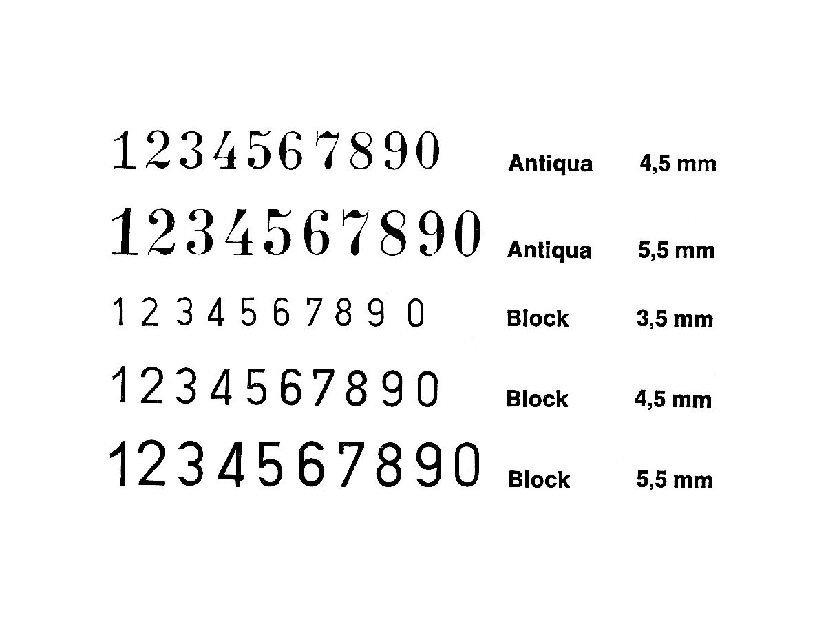 REINER Timbro numeri RH201027 blocco 5,5mm (4011170000086)