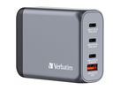 VERBATIM Charger 100W GaN grey 32202 3xUSB-C 1xUSB-A +Adapter UK/US (0023942322023)