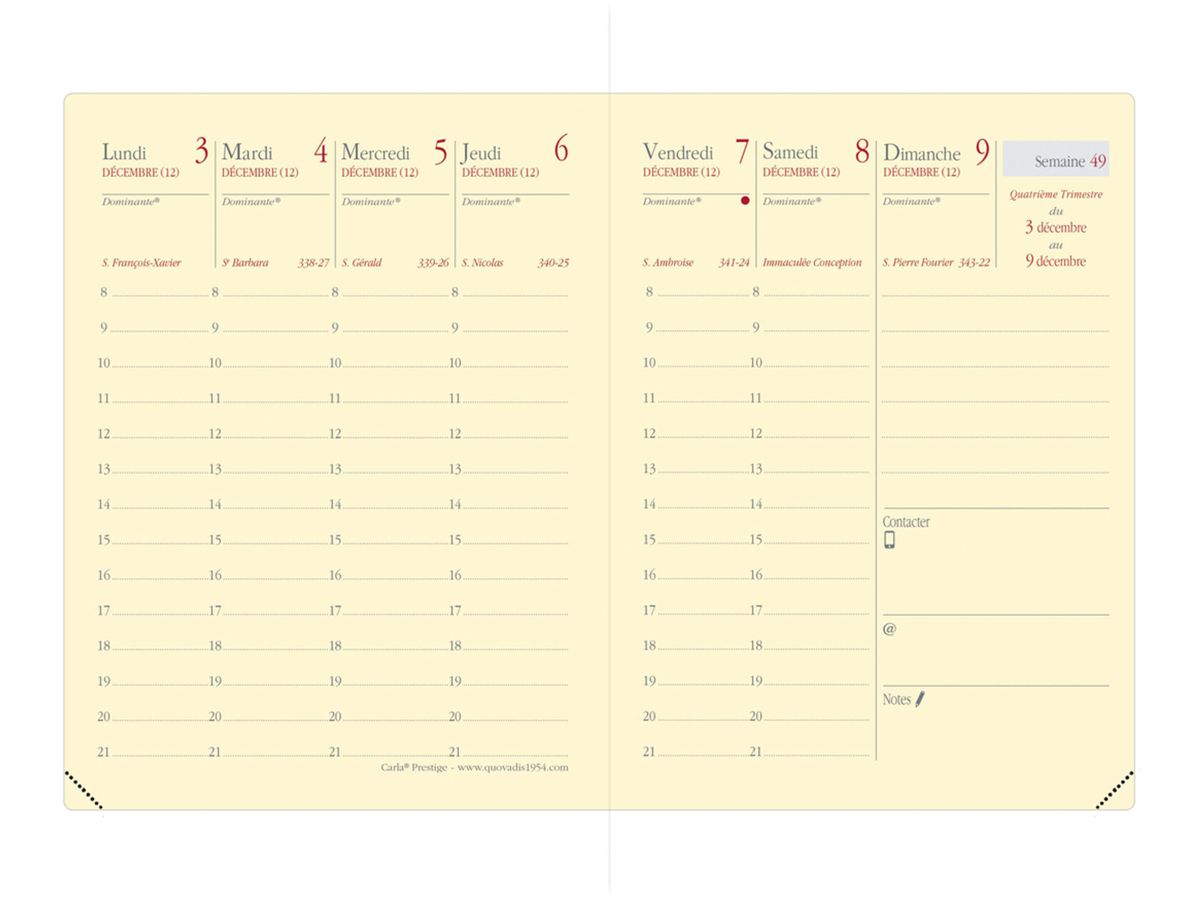 QUO-VADIS Agenda Soho Carla Pre. 2026 368322Q 1S/2P blu acciaio FR 21x27cm (3371010488681)