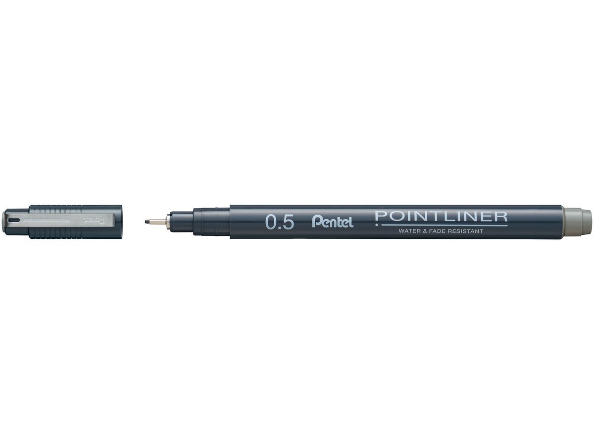 PENTEL Fineliner Pigment 0.5 mm S20P-5N POINTLINER, grau (0884851060174)
