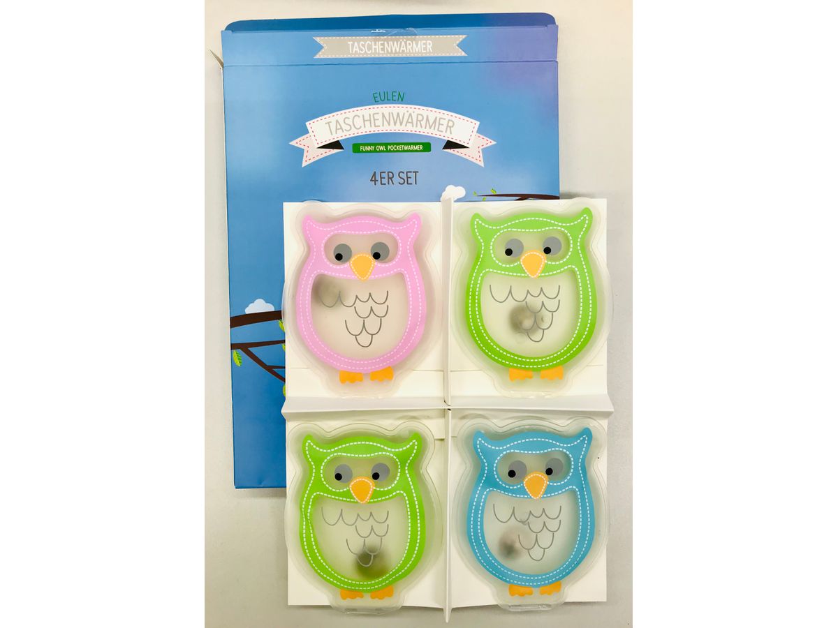 ROOST Taschenwärmer Eule 4 Set 512525.1. assortiert (4012899006557)