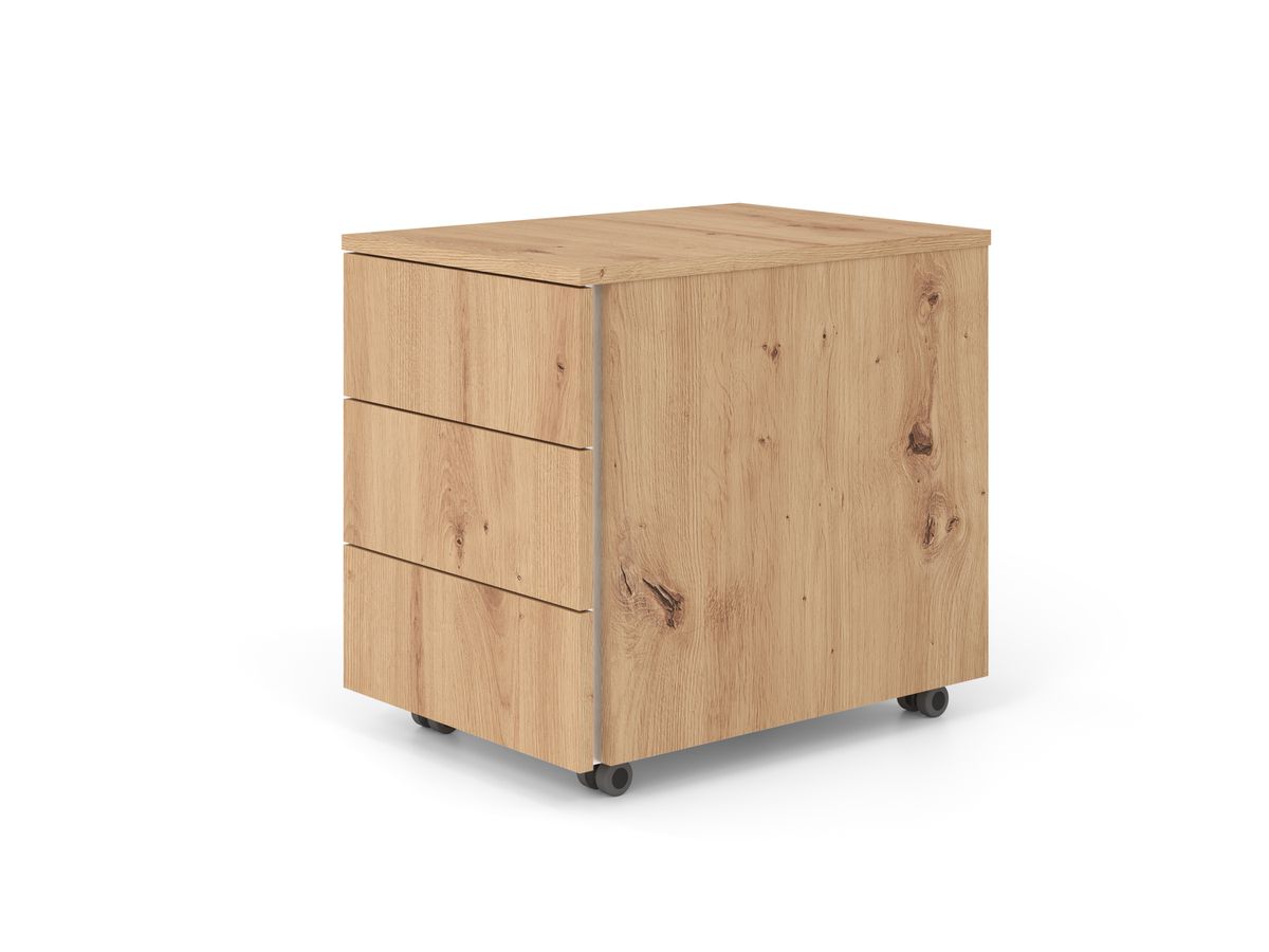 APOLLO Rollcontainer VLC30/R/R/GL Asteiche, 3 Schublade (4032062319901)