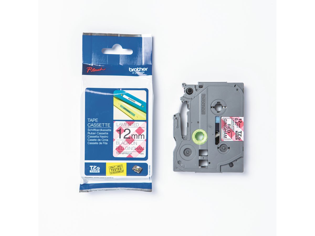 PTOUCH Band, laminiert schwarz/rot TZe-MPRG31 PT-DV600VP 12 mm (4977766770255)