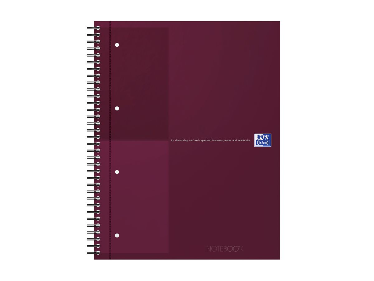 OXFORD Libro a spirale A4+ 400194459 foderato, rosso 80 fogli (3020120253558)