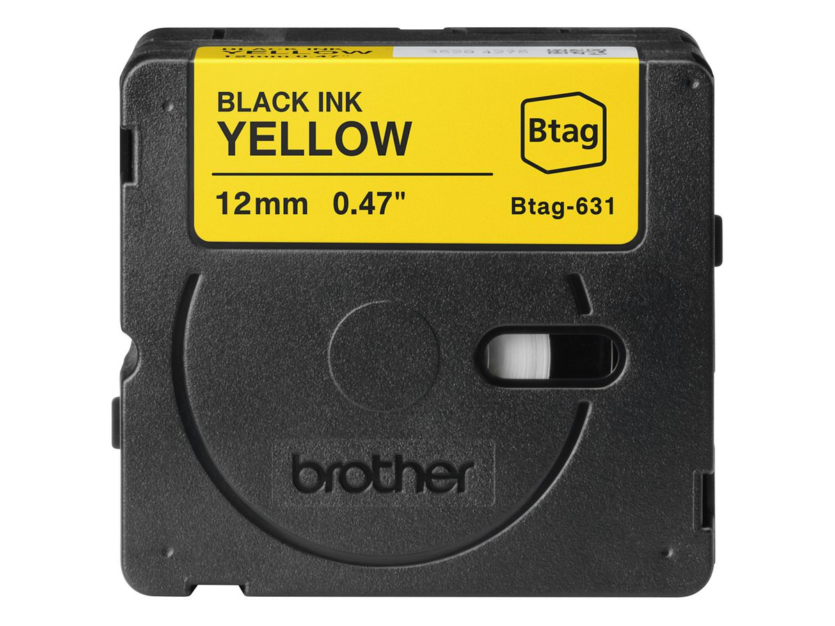 PTOUCH Ruban noir/jaune non laminé BTAG-631 PT-N10/N20/N25BT 12 mm (4977766836142)