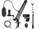 DELTACO Streaming Kit GAM-170 Webcam,Ring Light,Microphone (7333048059970)