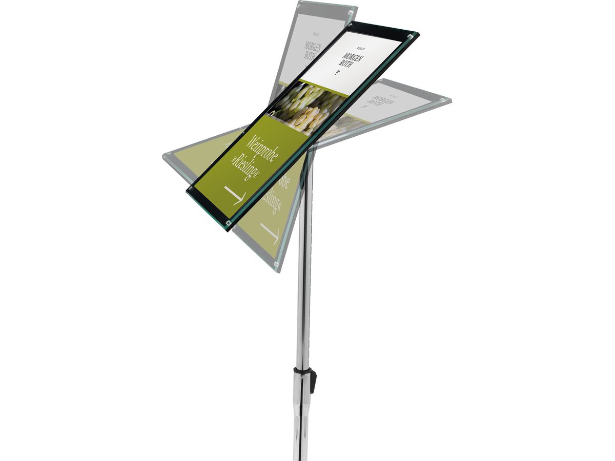 DEFLECTO Supporto da pavimento A3 790645 argento 34x128x30cm ()