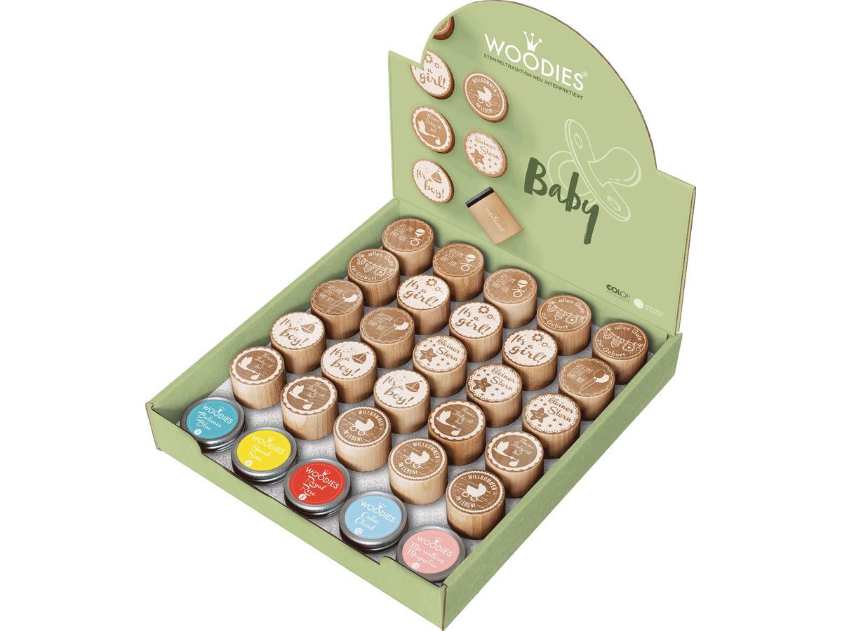 COLOP Woodies Display Baby 151335 25 tampons, 5 coussins (8712938069289)