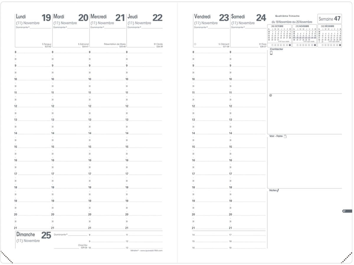 QUO-VADIS Agenda Club Ministre 2026 015884Q 1W/2S navy FR 16x24cm (3371010475865)