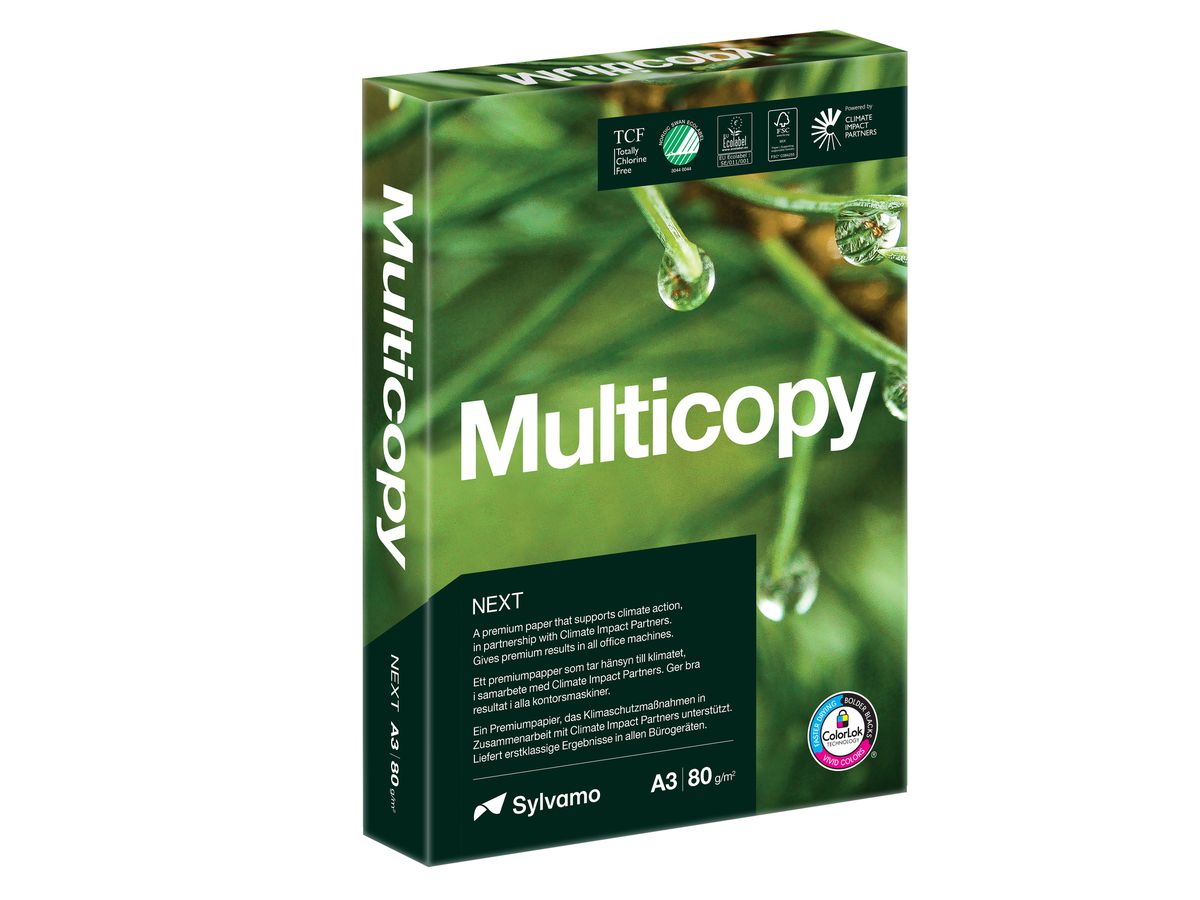 MULTICOPY Kopierpapier next A3 88365186 80g, weiss 500 Blatt (7318826580020)