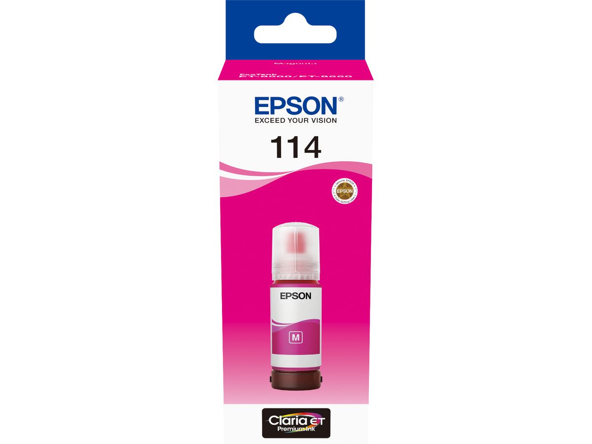 EPSON Flacone d'inch. 114 magenta T07B340 EcoTank ET-8500 6200 pagine (8715946687315)