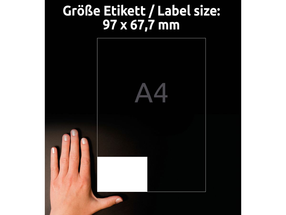 AVERY ZWECKFORM Etiketten 97×67,7mm 3660 weiss 800 Stk./100 Blatt (4004182036600)
