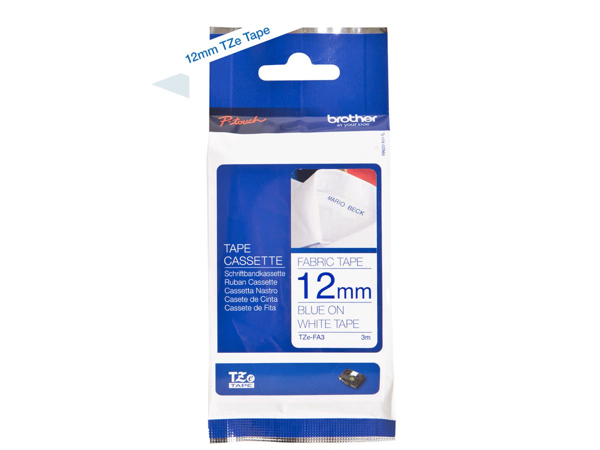 PTOUCH Textilband blau/weiss TZe-FA3 zu PT200,300,500,400 Länge: 3m (4977766691710)