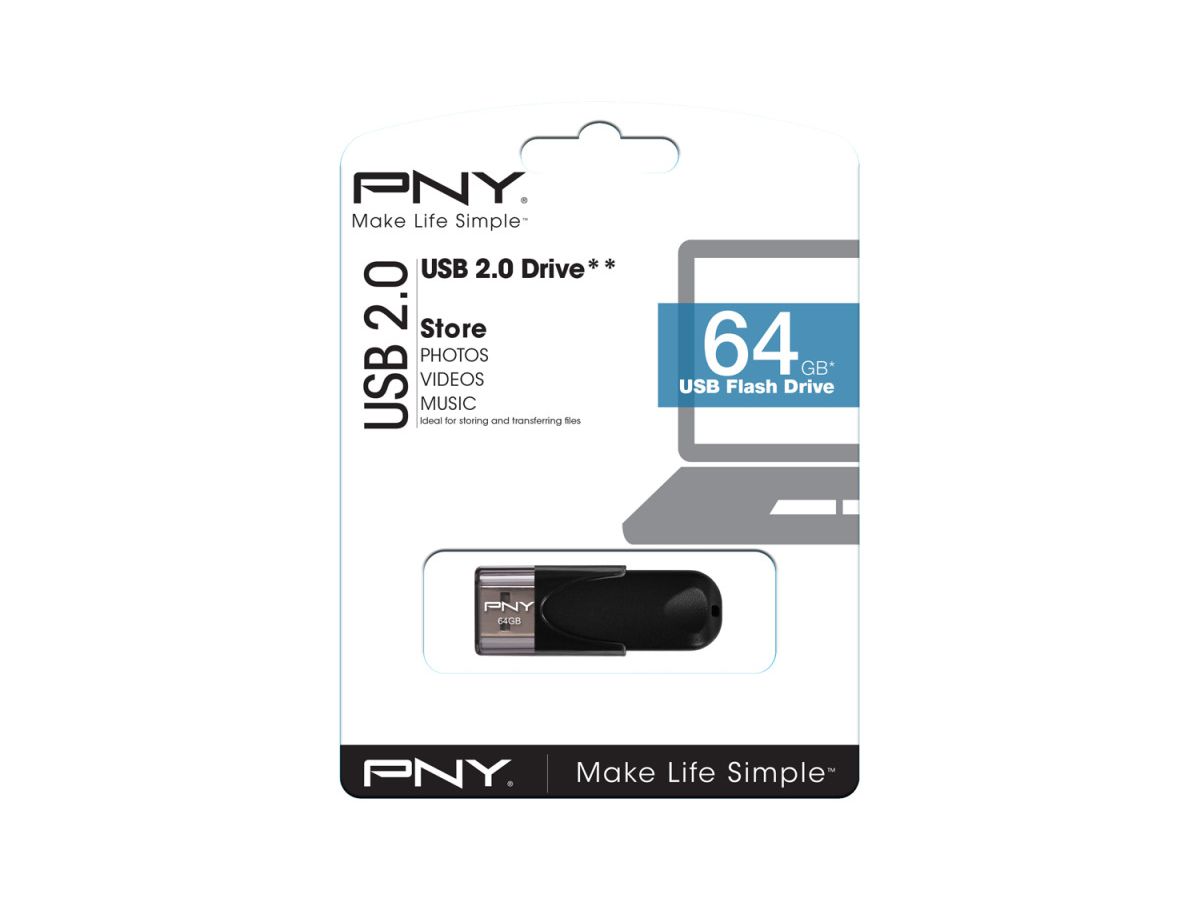 PNY Attaché 4 USB 2.0 64GB FD64GATT4-EF (3536401519386)