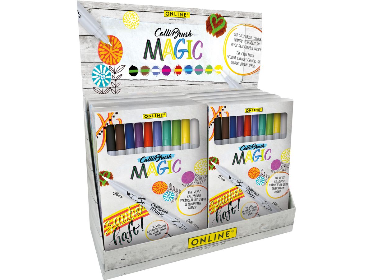 ONLINE Set 9+1 Calli Brush Magic 19138/12 5 couleurs Double Tip, 2mm (4014421191380)