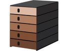 STYRO Schubladenbox styroval öko 14-8000.9mo schwarz/mocca 5 Schubladen (7612176095396)