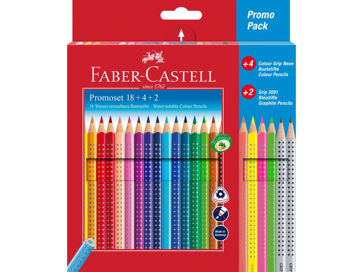 FABER-CASTELL Farbstifte Colour Grip 201540 Promoset, ass. 24 Stk (4005402015405)